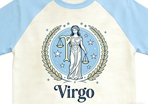 T-shirt pour homme à manches courtes, col rond, imprimé graphique, 100% coton, personnalisé, de haute qualité, motif du zodiaque Vierge - Product Image 3