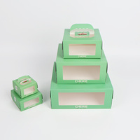 Boîtes en carton vert et blanc de qualité alimentaire, recyclables, avec fenêtre, pour l'emballage de gâteaux de boulangerie, de nourriture pour bébés, de chewing-gum, écologiques