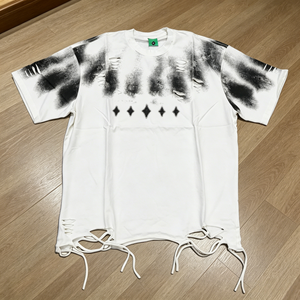 Hot Selling Men's Oversized Short Sleeve O-Neck T-Shirt With Pattern Knitted Cotton Street Style T-shirt OEM Service - Product Image 4