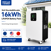Système de stockage de batterie Docan 16 kWh 51,2 V 16 kWh 314 Ah LiFePO4 Grade A pour l'énergie solaire domestique, stock UE/US, livraison rapide
