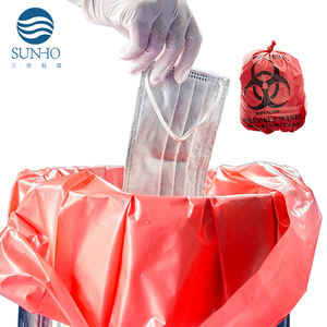 थोक लाल Biohazard डिस्पोजेबल चिकित्सा अपशिष्ट कचरा बैग उपचार अस्पताल प्लास्टिक बैग - Product Image 3