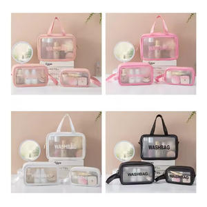 Vente en gros de logo personnalisé PVC transparent clair <span class=keywords><strong>fermeture</strong></span> éclair organisateur trousse de cosmétiques voyage trousse de toilette trousse de lavage trousse de maquillage étanche - Product Image 3