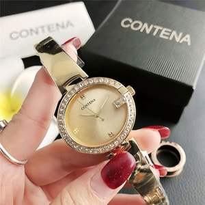 Reloj de pulsera de acero con diamantes de imitación para mujer, relojes de lujo para mujer, brazalete de oro rosa, relojes elegantes para dama. - Product Image 2