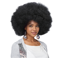 Perruque Afro Bouclée Frisée Noire Style Années 70, Effet Disco Hippie, Petite Taille de Bonnet, en Fibre Haute Température pour Femmes Noires