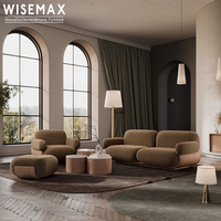 WISEMAX FURNITURE Canapé modulable au design de luxe italien Base en bois Tissu de velours Ensemble de canapés modulables Canapé de sol Canapé avec pouf
