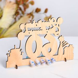 Wholesale Wooden Birthday Decorations Wood 60th Birthday <b>Table</b> Decor with <b>Balloons</b> and Number Insert for Parties Dropshipping - Product Image 4