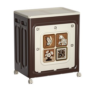 Clothing Organizer Storage Box Large Capacity Flip Top Vintage Style Foldable Rectangle Milk Coffee Color Standing Type - Product Image 4