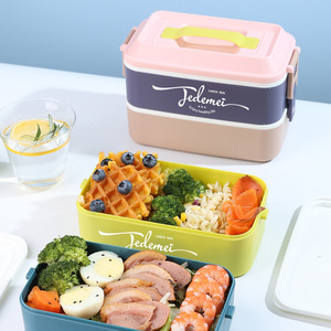 Jedemei Lunch <b>Box</b> Double Layer Stainless Steel Airtight Bento <b>Box</b> With Cutlery For Student Picnic - Product Image 2