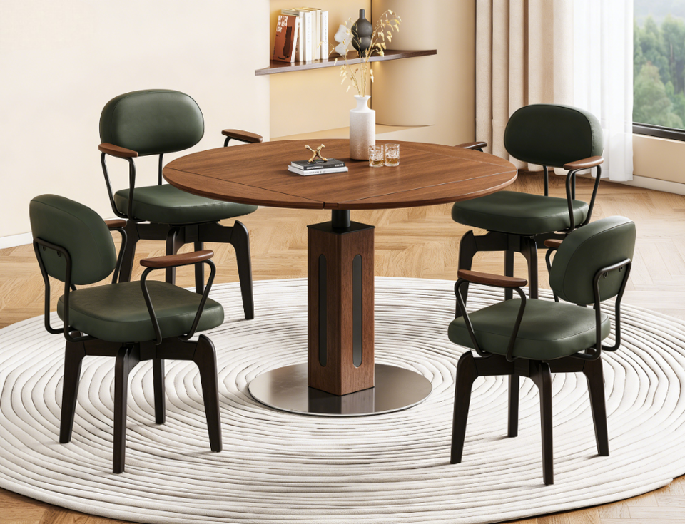 D5036 Marble Round Contemporary Dining Table 1.1m-Waterproof Durable ...