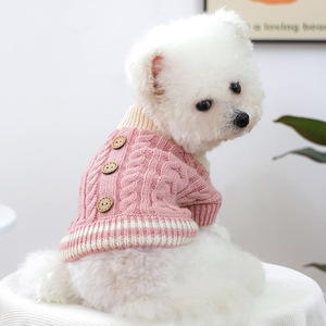 PETCIRCLE Pet Circle - New Autumn/Winter Pink <b>Cable</b> <b>Knit</b> <b>Sweater</b> for Dogs and Cats - Product Image 4