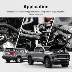 สายเชื้อเพลิงยางสังเคราะห์ E85 สำหรับมอเตอร์ ขนาด 4AN สายถัก AN4 ทำจากไนลอน CPE ผิวเรียบ สีดำ ยาว 5 ฟุต พร้อมตาข่ายลวดสแตนเลส - Product Image 6