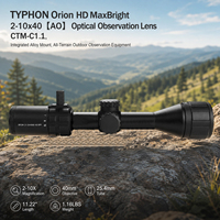 Lunette de visée TYPHON 2-10x40 AO SFP, verre ED, remplie d'azote, en alliage d'aluminium, résistante à l'eau et aux chocs, tube de 25,4 mm, pour la chasse