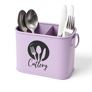 Organizador de Cubiertos Rectangular de Metal con Iconos de Tenedor, Cuchara y Cuchillo, Moderno, de Una Sola Capa, Tipo Vertical - Product Image 6