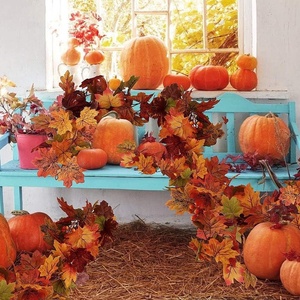Guirnalda de Hojas de Arce Artificiales YHM para Decoración Colgante de Acción de Gracias y Festival de la Cosecha de Otoño, 5.7 Pies, Longitud y Color Personalizables - Product Image 2