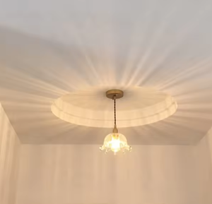 โคมไฟแขวนเพดานทำจากแก้วสีขาวสำหรับห้องนอน - Product Image 4