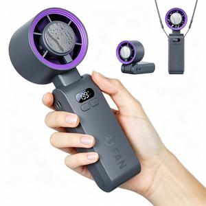 Ventilateur portable 2-en-1 pour le cou, 199 niveaux de refroidissement par glace, batterie 4000 mAh, rechargeable par USB-C - Product Image 3