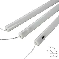 Barre lumineuse LED en V de 16x16mm pour étagère sous armoire, éclairage de table et de cuisine à 90° avec variateur de luminosité à capteur tactile à détection de mouvement par geste