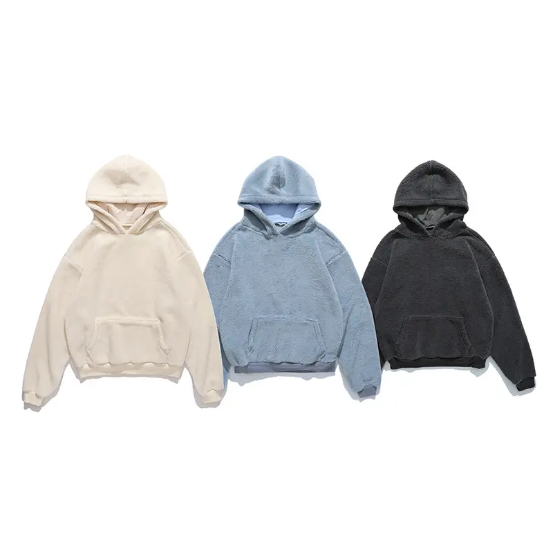 New custom men's 500 gsm 800g hoodie solid fleece oversized hooded men's loose pullover hooded sweatshirt