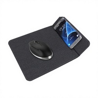 Support de téléphone pliable rectangulaire 15W pour jeux, charge sans fil, résistant à l'eau, antidérapant, en caoutchouc PU + tissu, tapis de souris de 7 mm d'épaisseur