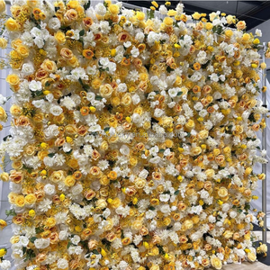 Pannello Murale Floreale MoKtong Giallo Brillante 5D con Margherite e Girasoli in Seta Effetto Reale per Feste di Compleanno per Bambini, Scenografie e Photo Booth - Product Image 1