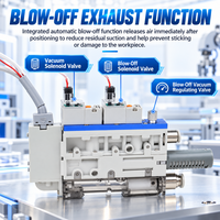 Generator Vakum Terintegrasi dengan Kelompok Katup Solenoid Pengalih Hisap-Tiup untuk Otomatisasi Pengambilan dan Penempatan Robot