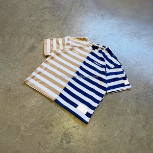 Camisetas Personalizadas con Cuello Redondo y Rayas para Hombre, Camisetas de Alta Calidad para Streetwear, 100% Algodón, Camisetas con Rayas Estampadas - Product Image 1