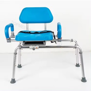 Patient transfère la chaise de <span class=keywords><strong>douche</strong></span> d'hôpital chaise de bain pivotante à hauteur réglable avec siège coulissant - Product Image 3