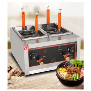 Pemasak Pasta Komersial Gas/Elektrik, Peralatan Restoran 4 Keranjang Pemasak Mi Bain Marie/Gas