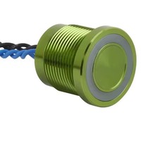 Interrupteur tactile piézoélectrique ELEWIND en aluminium anodisé vert 1NO (PS193P10YGN1R24L Rohs CE) 24V Max. Tension