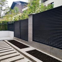 Cercado de Lamas Horizontales de Aleación de Aluminio de Alta Densidad, Modelado 3D para Privacidad en Patios Modernos, Sistema de Cercado Exterior Resistente