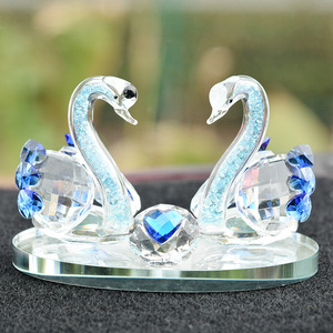 Juego de Adornos de Cisne de Cristal Azul, Regalo de Boda, Decoración para Recámara Nupcial - Product Image 1