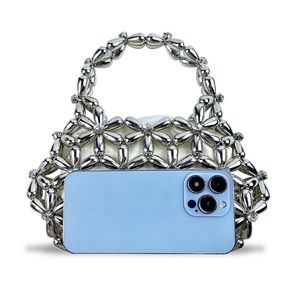 Neue Vintage <span class=keywords><strong>Sumka</strong></span> s Biserom Offene Perlenbesetzte Handgewebte Blumen-Umhängetasche Handtasche Geschenk Berühmtes Design Damen Luxus Sommer-Tasche - Product Image 2