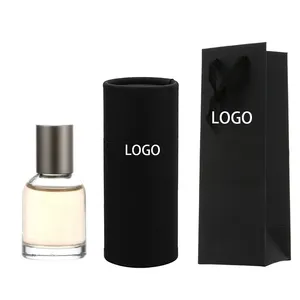 Penjualan langsung botol semprot kaca parfum silinder kualitas tinggi kosmetik botol isi ulang portabel dengan kotak kustom
