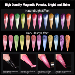 R S unghie all'ingrosso 8g di Gel per occhi di gatto in ceramica riflettente al <span class=keywords><strong>Neon</strong></span> 12 colori Uv Led unghie magiche Semi permanenti Gel Gel Step Step Gel - Product Image 4