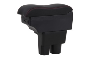 DAIAO DA-6753 France, boîte de console d'<span class=keywords><strong>accoudoir</strong></span> en cuir PU noir, double couche, avec chargeur USB coulissant, pour Renault <span class=keywords><strong>Duster</strong></span> ancienne - Product Image 3