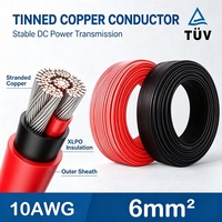 Câble Solaire 10AWG 6 MM 12AWG 4MM 100m Résistant aux UV, Fil PV à Âme en Cuivre Étamé Double Isolation – Stock UE/US