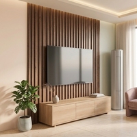 Panneau mural WPC insonorisant, imperméable et ignifuge, texture cannelée, pour décoration acoustique intérieure, restaurant, café, bar, appartement