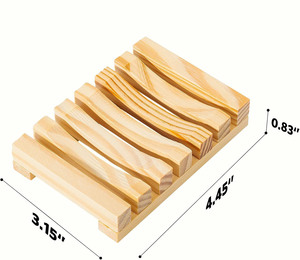 Jabonera de Bambú para Baño, Venta Directa de Fábrica, Soporte Cuadrado Natural para Jabón, Contenedor de Almacenamiento - Product Image 4