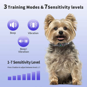 TAMANHO 7 Níveis Alta Sensibilidade Mini Parar Barking Training Bark Control Collar Sem Choque Inofensivo Vibração Segura Anti Bark Collar - Product Image 3