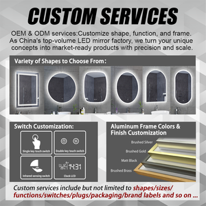 Led chiếu sáng chống sương mù thông minh tường gương Set hình chữ nhật phao thủy tinh cho phòng tắm và khách sạn dự án bluetooth kết nối - Product Image 3