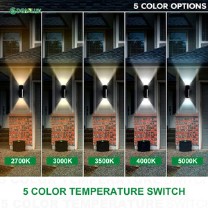 Lámpara de Pared LED Exterior Moderna de Aluminio Negro, Impermeable IP65, con 3000K, <span class=keywords><strong>para</strong></span> Jardín, Villa, Balcón, Pasillo, Iluminación de Fachada - Product Image 5