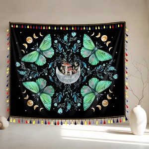Tapiz <span class=keywords><strong>de</strong></span> Pared con Diseño <span class=keywords><strong>de</strong></span> <span class=keywords><strong>Mandala</strong></span>, Tapiz Psicodélico con Árbol <span class=keywords><strong>de</strong></span> <span class=keywords><strong>la</strong></span> <span class=keywords><strong>Vida</strong></span> y Hongo del Tarot, con Borla, para Decoración del Hogar - Product Image 5