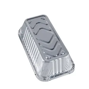 Emballage alimentaire jetable récipient en papier d'aluminium cuisine cuisson plateau en Aluminium moules à pâtisserie en Aluminium Rectangle avec couvercle