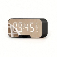 Hot Mirror Schreibtisch uhr mit Lautsprecher Digital LED Licht Schreibtisch & Tisch FM Radio Wecker elektronische Kalender