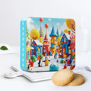 Premium quadrato Puzzle di latta di lusso biscotti al burro Combo natale/capodanno confezione regalo varietà di formaggio al cioccolato crema di caffè - Product Image 1