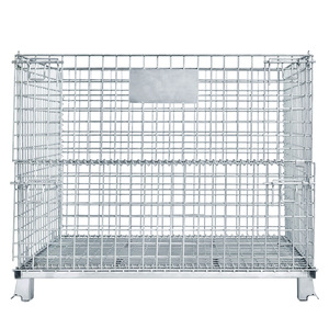 Bangjun bán buôn mạ kẽm đóng mở có thể gập lại hộp lưu trữ vận chuyển dây lưới container thép lồng Pallet - Product Image 2