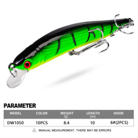 Leurre de pêche rigide 10cm/8.4g, gros minnow artificiel en plastique ABS, pour la pêche ciblée du bar, de la truite, de la carpe en ruisseau, rivière, lac, flottant
