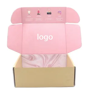 Custom Eco Friendly Colorful Size Logo Cloth T-shirt Corrugated Carton Shipping Paper Packaging Mailer Shipping Box