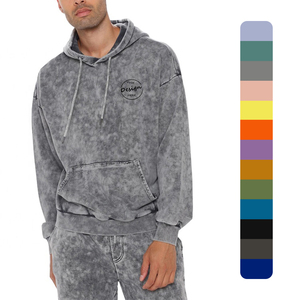 เสื้อมีฮู้ดแบบสวมหัวลายล้างกรดสำหรับผู้ชายอ้วนขนาดใหญ่พิเศษโลโก้แบบวินเทจพิมพ์ลายสตรีทฤดูใบไม้ผลิออกแบบได้ตามต้องการ - Product Image 1