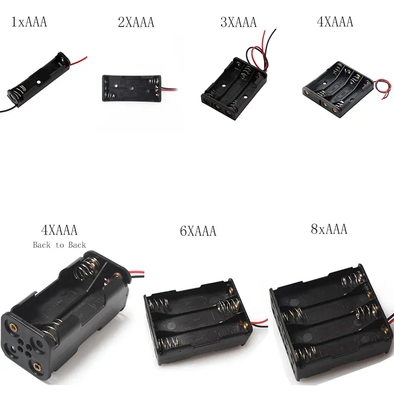 Kunststoff AAA Größe Batterie halter Gehäuse Box 1 2 3 4 5 6 8 Steckplatz mit Kabel ohne Abdeckung Schalter